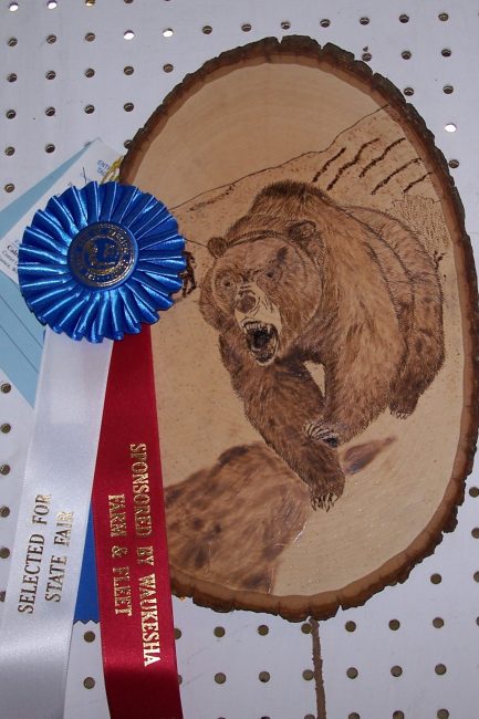 4-H wood burning project on display at the Waukesha County Fair